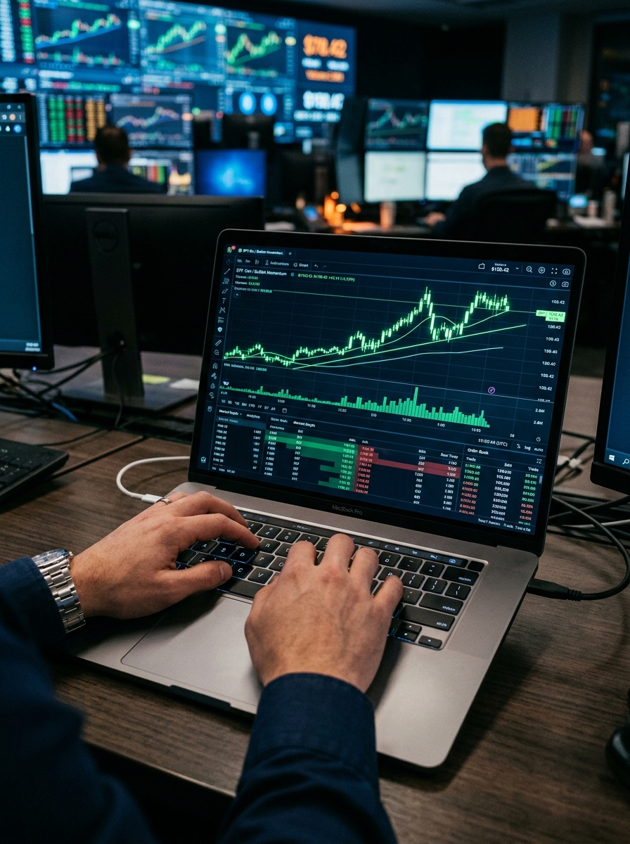 Live Candlestick Chart Execution and Analysis